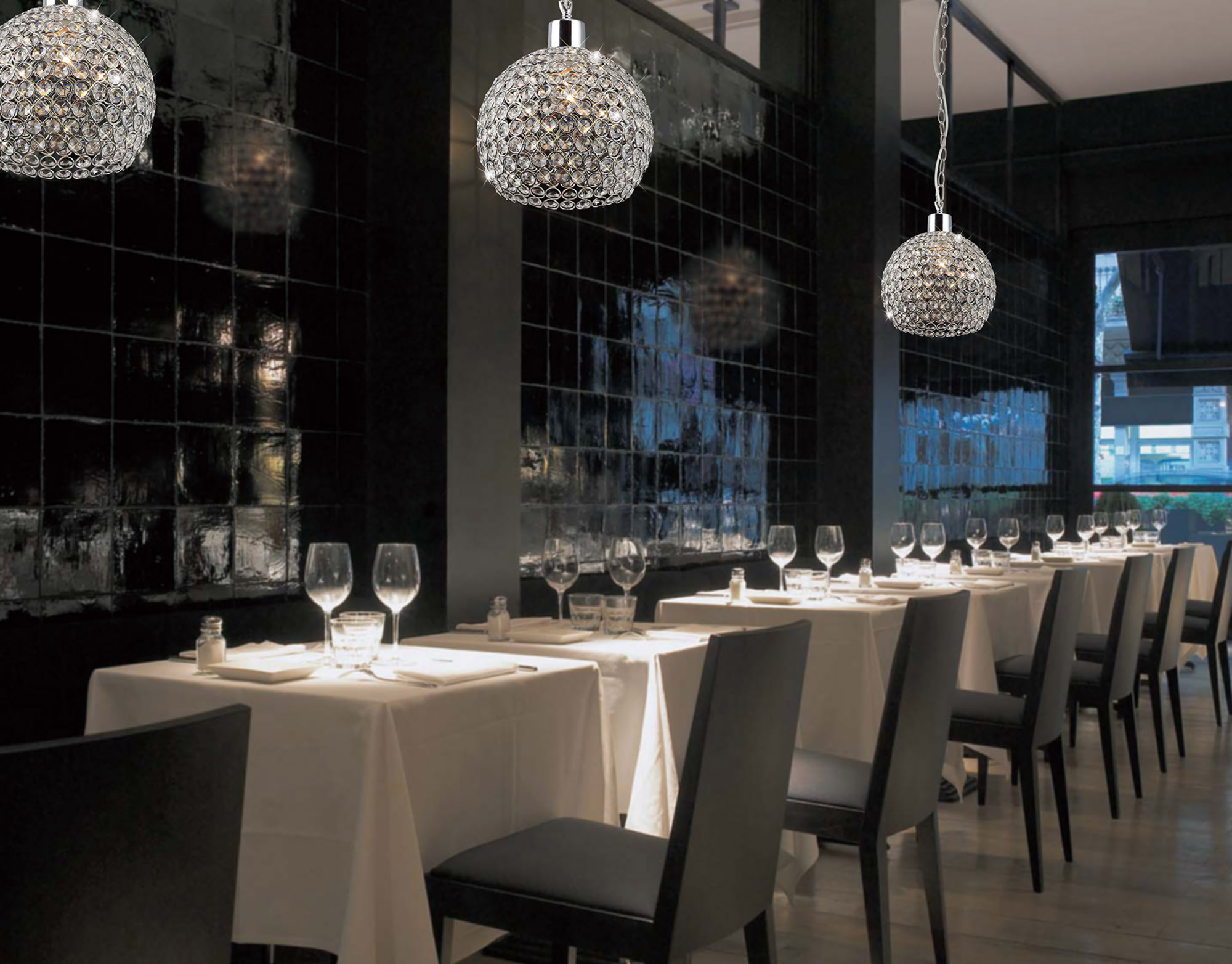 Kudo Polished Chrome Shades Diyas Glass Shades